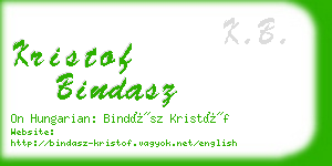 kristof bindasz business card